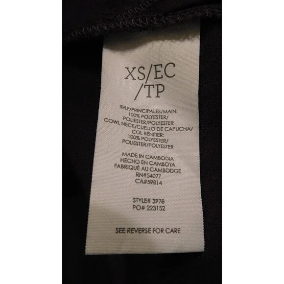 Lovely Cabi # 3978 "Surround Top" Red Wine Draped Cowl Neck Sleeveless Blouse XS - Picture 7 of 7